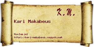 Kari Makabeus névjegykártya